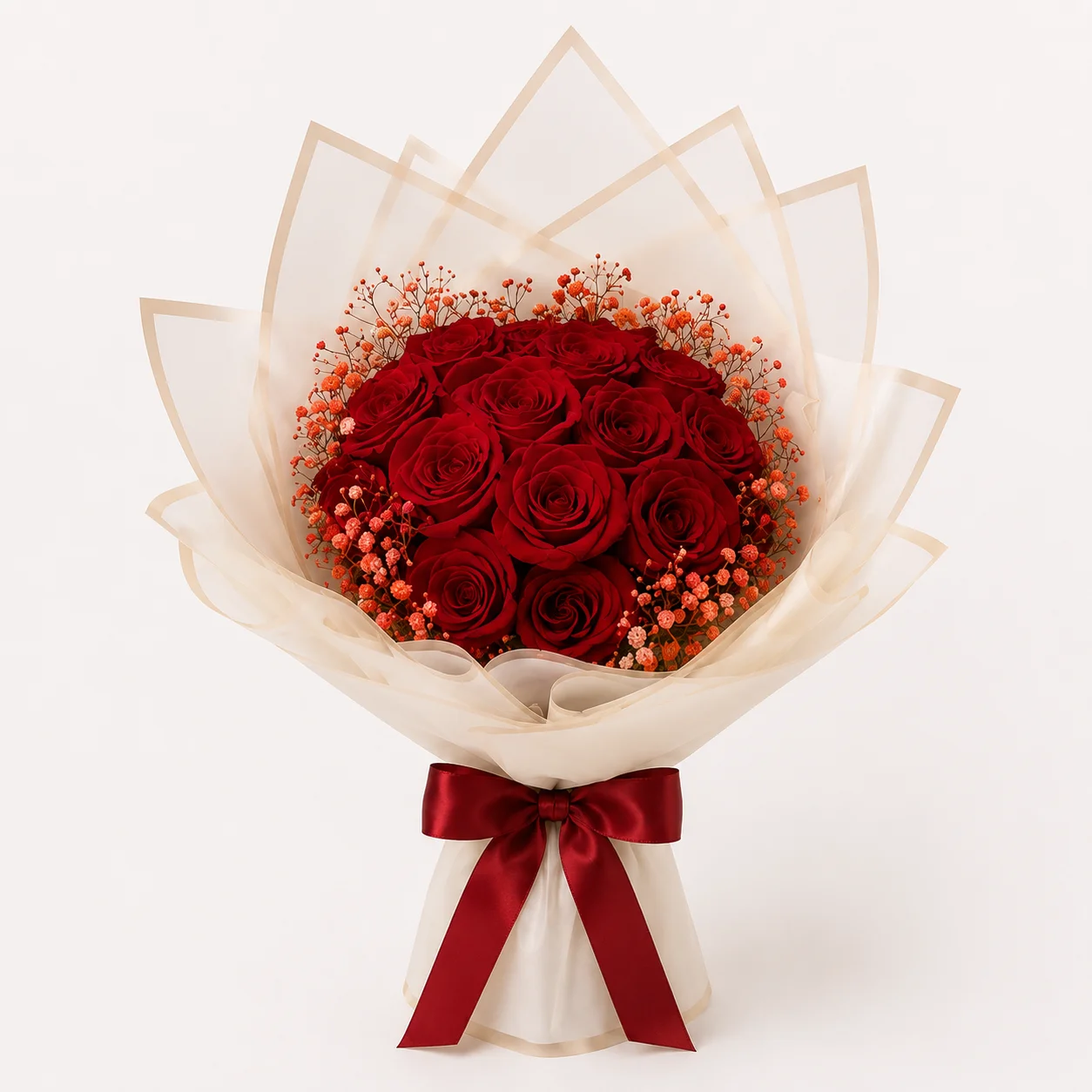 Ramo elegante de rosas rojas