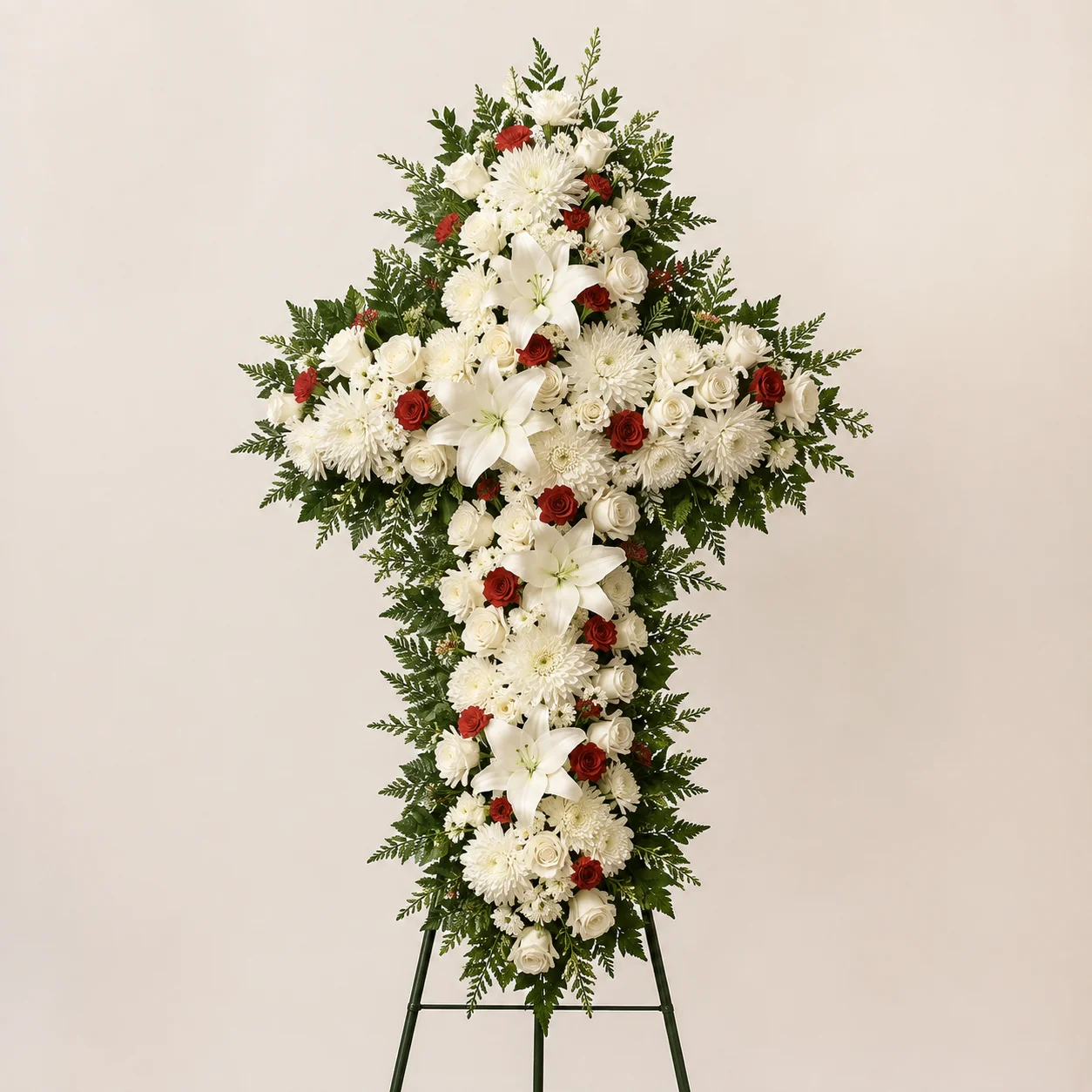 Cruz floral de condolencias