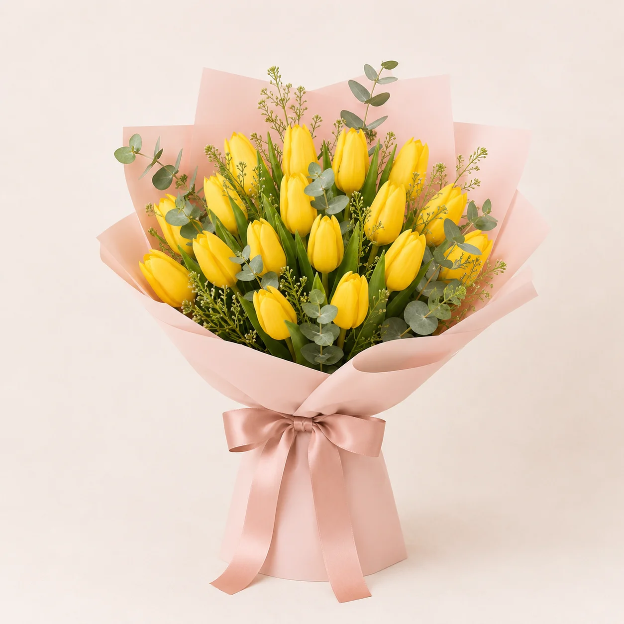 Ramo de tulipanes amarillos